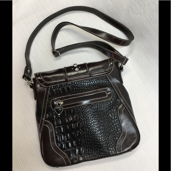 Looks New Black & Brown Bag with Bling - Picture 3 of 5